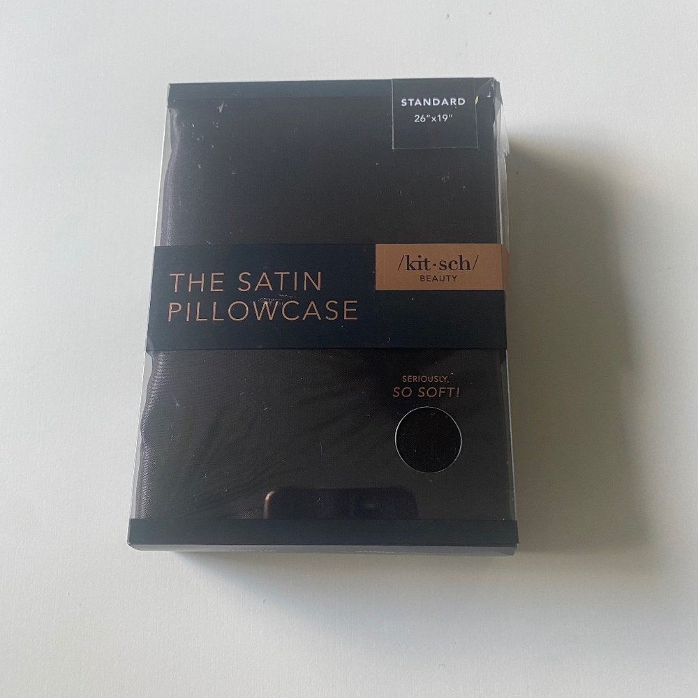 NWT Black Standard Satin Pillowcase